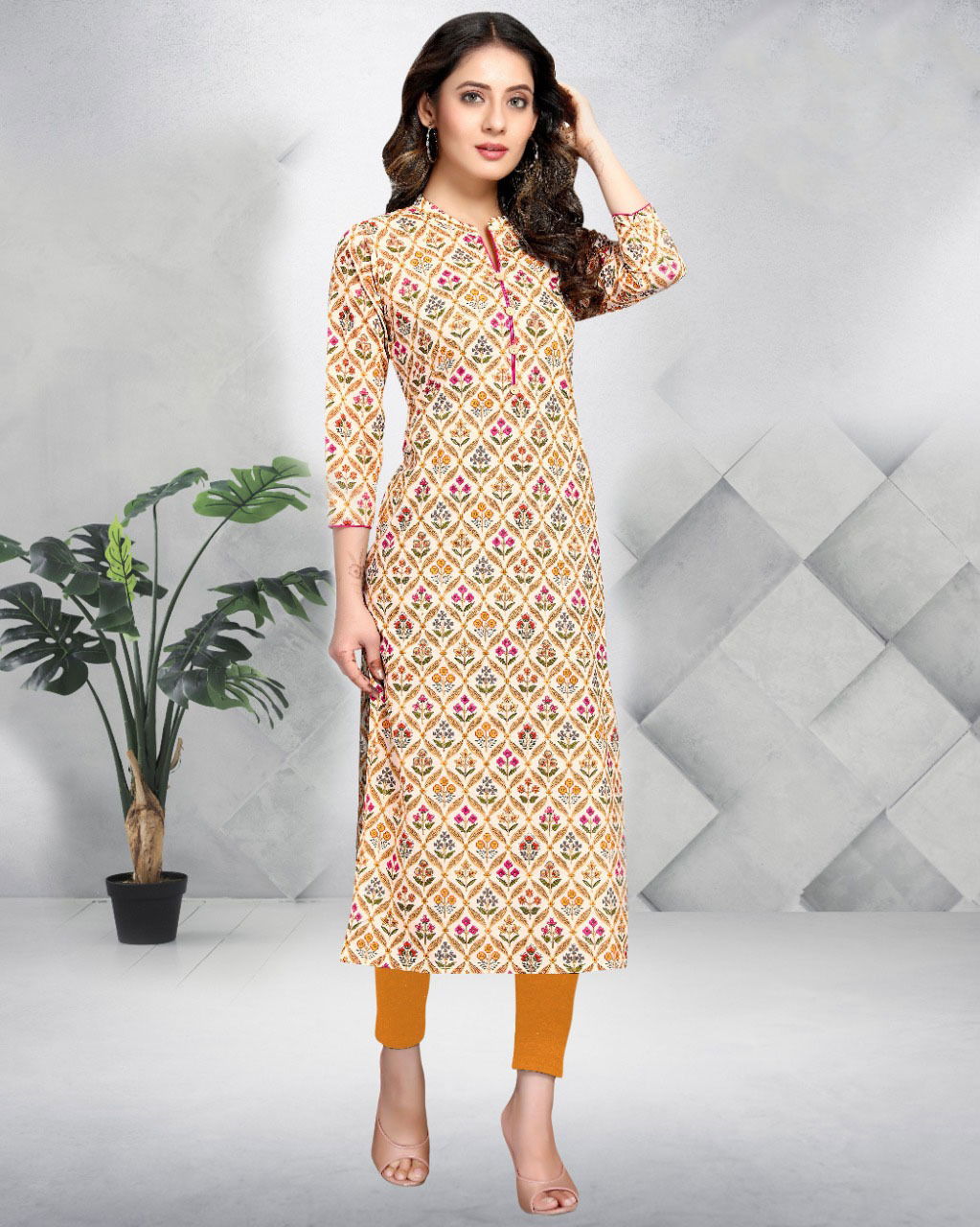 Trendy Printed 101 Regular Wear Cotton Printed Kurtis Catalog
